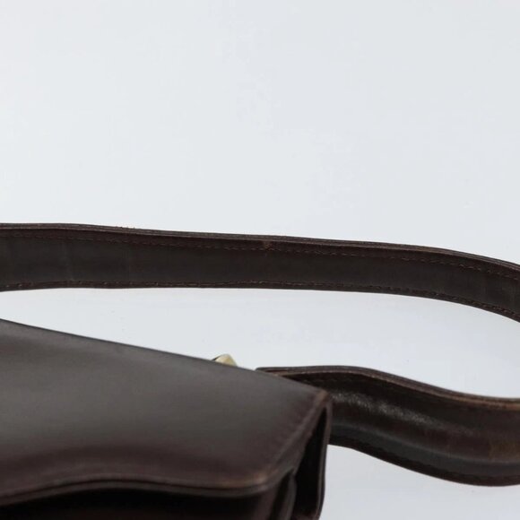 GUCCI Shoulder Bag Leather Brown Gold Auth fm4876 - Picture 9 of 16